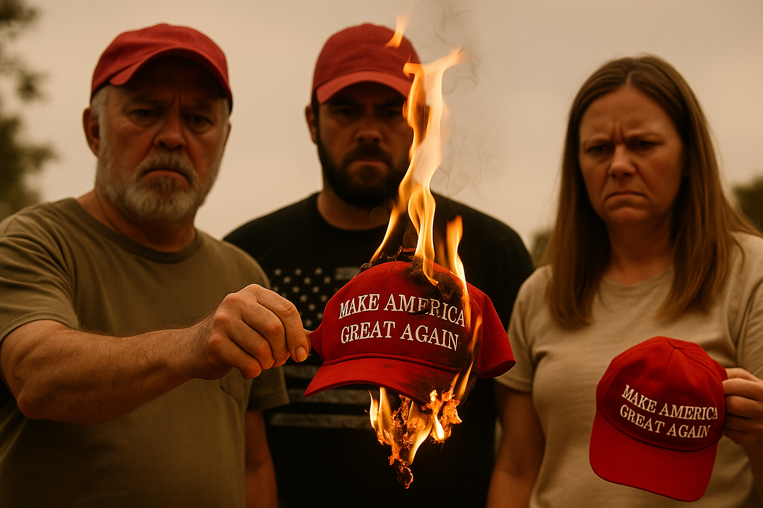 Trump Supporters Burn MAGA Hats After Epstein โHoaxโ Claim